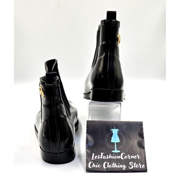 Michael Kors Women's Black Rubber Waterproof Chelsea Rain Boots Size 8 2378 - Picture 6 of 16